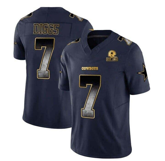 D.Cowboys #7 Trevon Diggs Black Texas Patch Vapor Jersey ?All Stitched American Football Jerseys