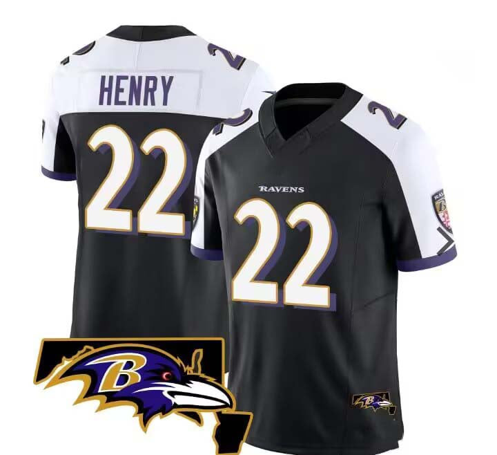 B.Ravens #22 Derrick Henry Black Maryland Patch Vapor Limited Jersey ｿｽ?All Stitched American Football Jerseys