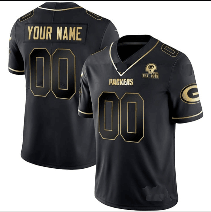 Custom GB.Packers Home Patch Gold Vapor ｿｽ?All Stitched Football Jerseys