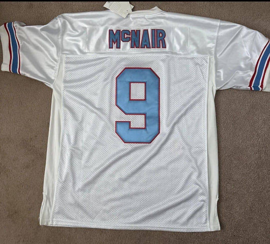 T.Oilers #9 Steve McNair 1997  Game-Worn White Stitched American Football Jerseys