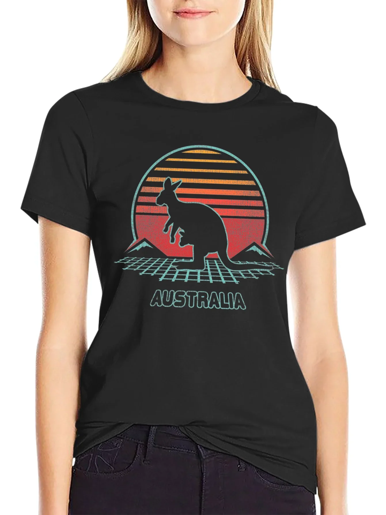 Retro Australia Kangaroo Graphic T-Shirt