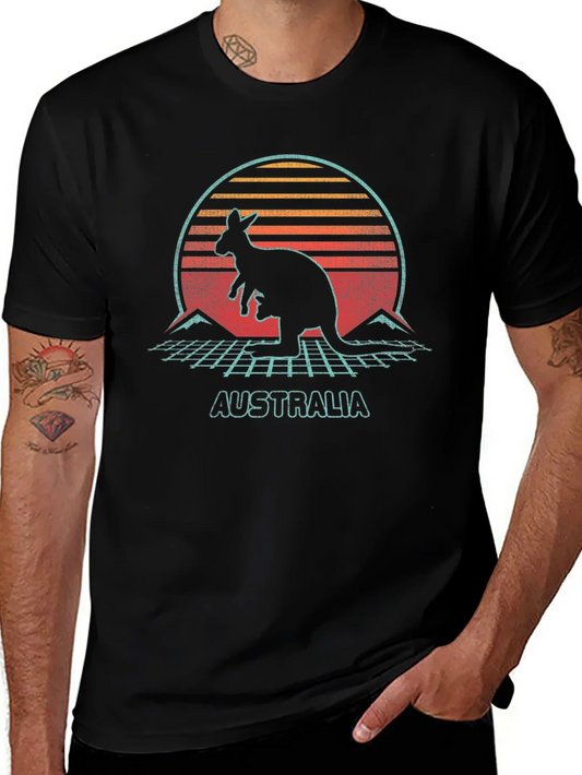 Retro Australia Kangaroo Graphic T-Shirt