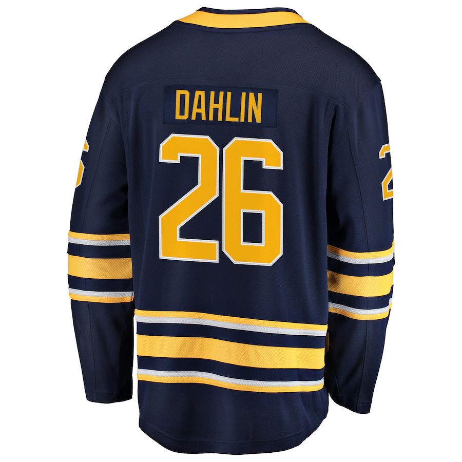 B.Sabres #26 Rasmus Dahlin Premier Breakaway Player Jersey Navy Stitched American Hockey Jerseys