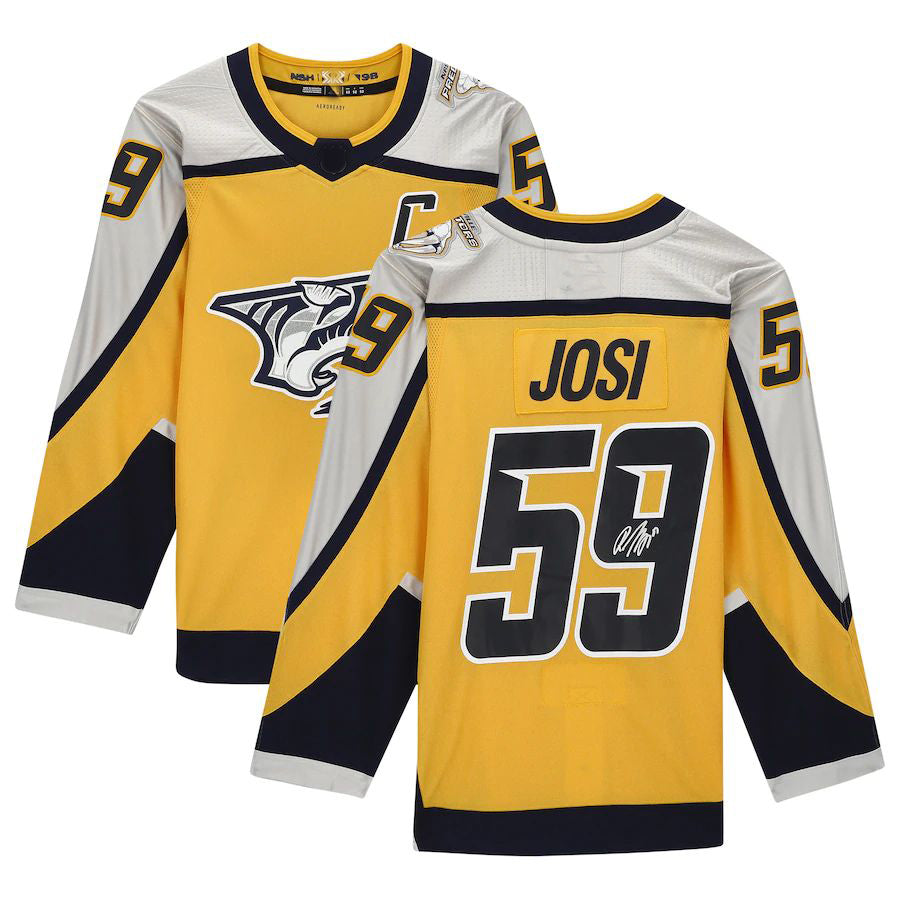 N.Predators #59 Roman Josi   2020-21 Reverse Retro Gold Stitched American Hockey Jerseys