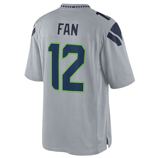 S.Seahawks #12 12s FAN Player Grey Home Game Football Jerseys