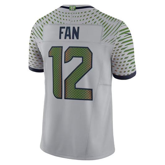 S.Seahawks #12 12s FAN Player Grey Rivalries Collection Limited Football Jerseys