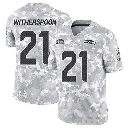 S.Seahawks #21 Devon Witherspoon Player Arctic Camo Salute to Service Limited Football Jerseys