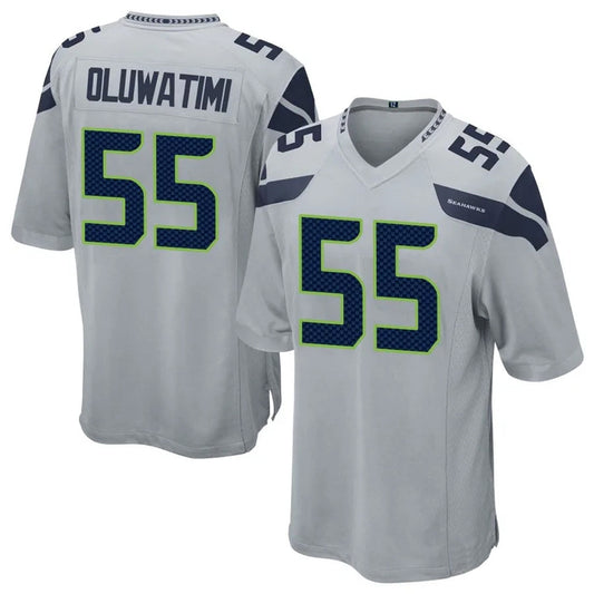 S.Seahawks #55 Olu Oluwatimi Player Gray Game Football Jerseys