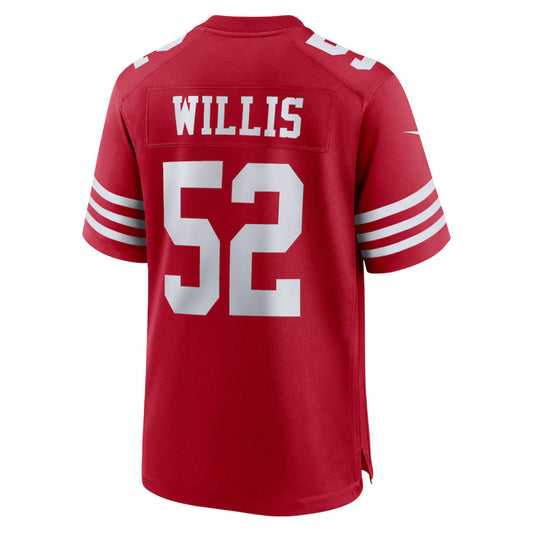 SF.49ers #52 Patrick Willis Player Scarlet Home Game Football Jerseys