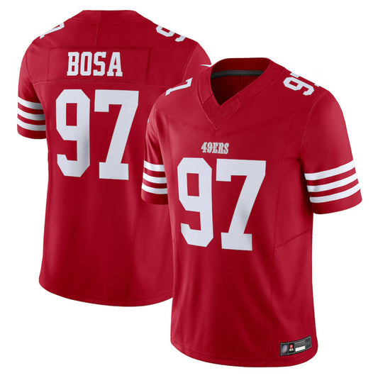 SF.49ers #97 Nick Bosa Player Scarlet Vapor F.U.S.E. Limited Football Jerseys