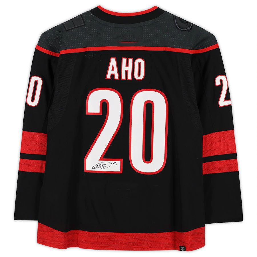 C.Hurricanes #20 Sebastian Aho   Black Alternate Jersey Black Stitched American Hockey Jerseys