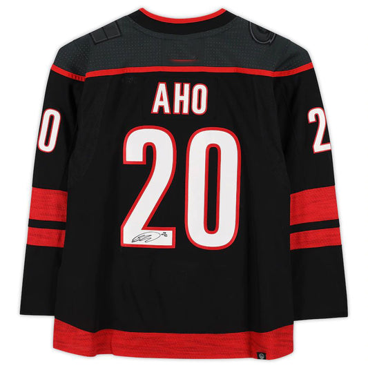 C.Hurricanes #20 Sebastian Aho   Black Alternate Jersey Black Stitched American Hockey Jerseys