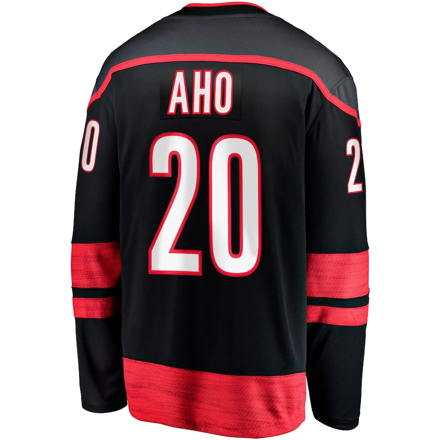 C.Hurricanes #20 Sebastian Aho Alternate Premier Breakaway Player Jersey Black Stitched American Hockey Jerseys