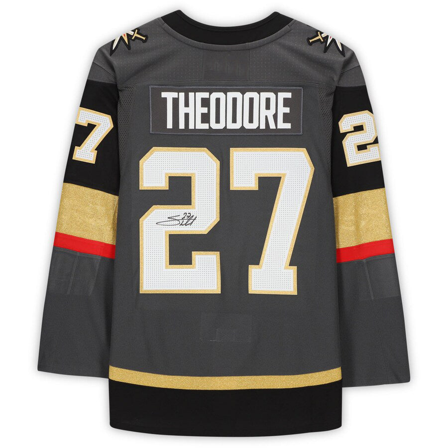 V.Golden Knights #27 Shea Theodore    Jersey Gray Hockey Jerseys