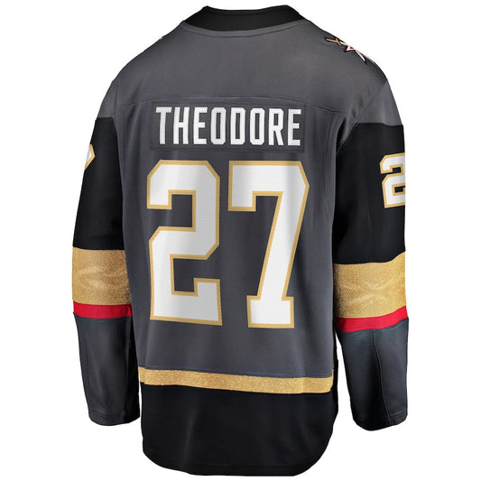 V.Golden Knights #27 Shea Theodore Alternate Premier Breakaway Player Jersey Gray Hockey Jerseys