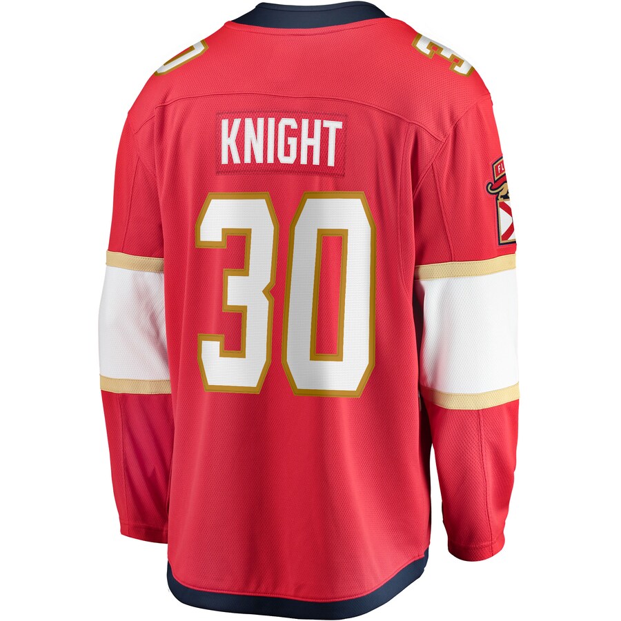 F.Panthers #30 Spencer Knight 2017-18 Home Breakaway Replica Jersey Red Stitched American Hockey Jerseys
