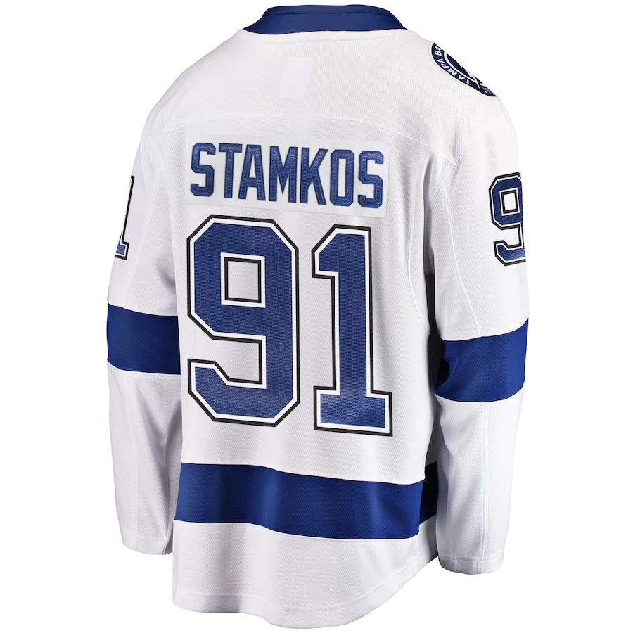 TB.Lightning #91 Steven Stamkos Breakaway Player Jersey White Stitched American Hockey Jerseys