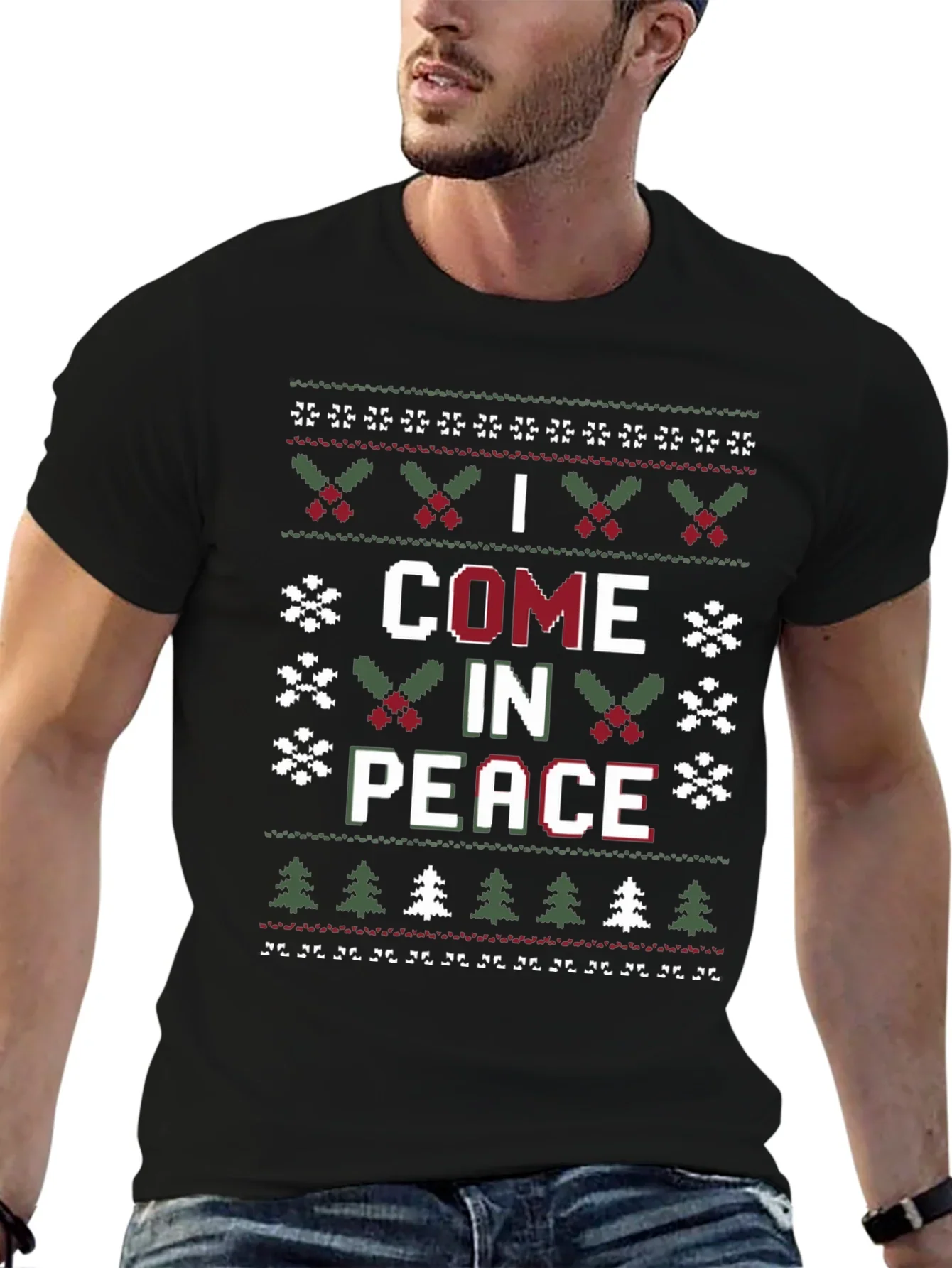 I Come in Peace Ugly Christmas Sweater T-Shirt