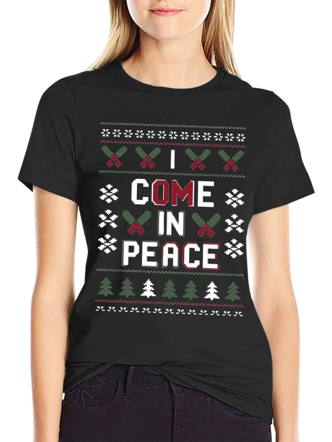 I Come in Peace Ugly Christmas Sweater T-Shirt