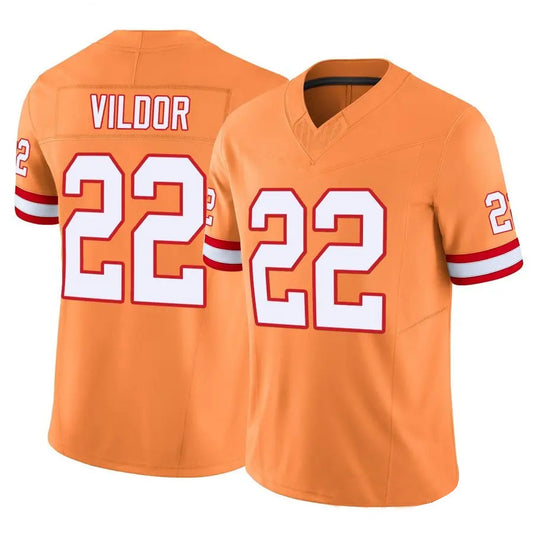 TB.Buccaneers #22 Kindle Vildor Player Orange Vapor F.U.S.E. Limited Football Jerseys