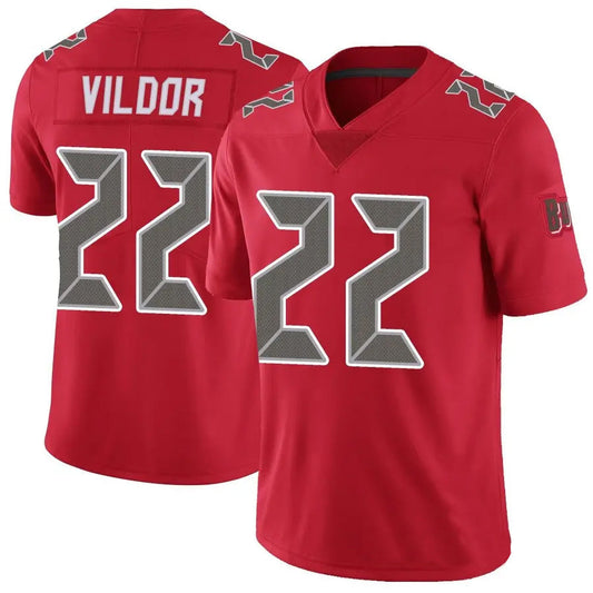 TB.Buccaneers #22 Kindle Vildor Player Red Game Football Jerseys