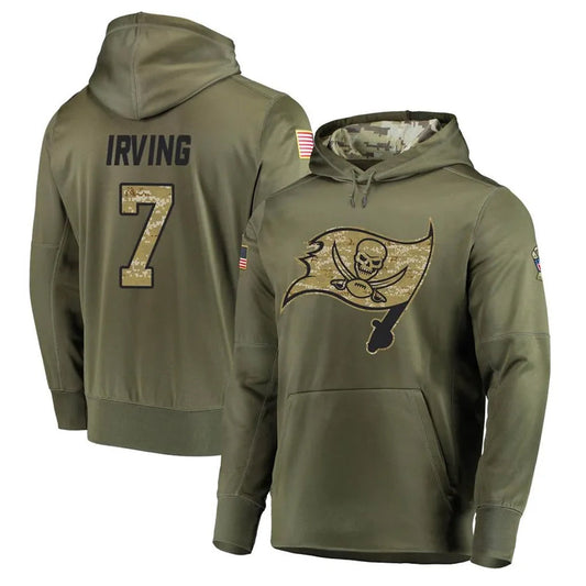 TB.Buccaneers #7 Bucky Irving Player Olive Salute To Service Limited Hoodies Football Jerseys