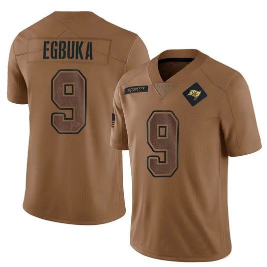 TB.Buccaneers #9 Emeka Egbuka Player Brown Salute To Service Limited Football Jerseys