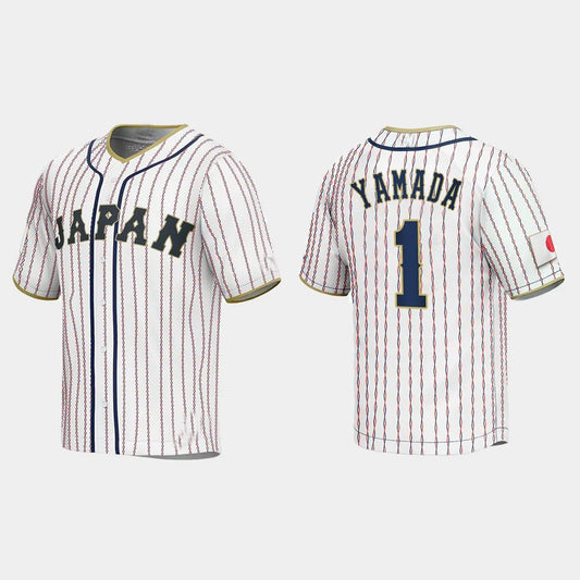 #1 TETSUTO YAMADA JAPAN BASEBALL 2023 WORLD BASEBALL CLASSIC JERSEY C WHITE Stitches Baseball Jerseys