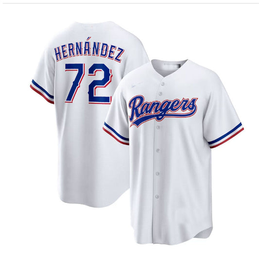 Texas Rangers #72 Jonathan Hernndez White Home Replica Player Jersey Baseball Jerseys