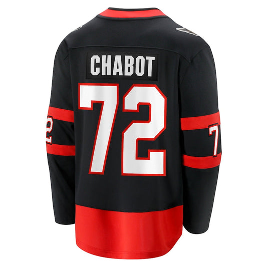 O.Senators #72 Thomas Chabot Home Breakaway Jersey Black Stitched American Hockey Jerseys