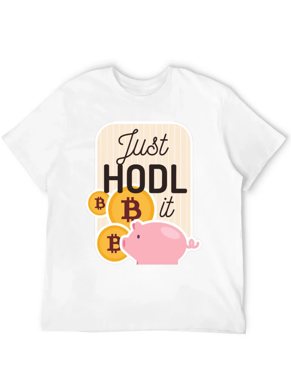 Just Hodl It Bitcoin Piggy Bank Black T-Shirt