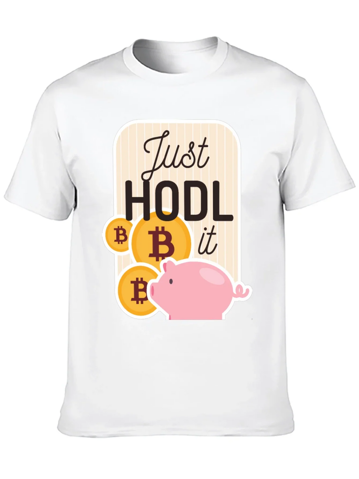 Just Hodl It Bitcoin Piggy Bank Black T-Shirt