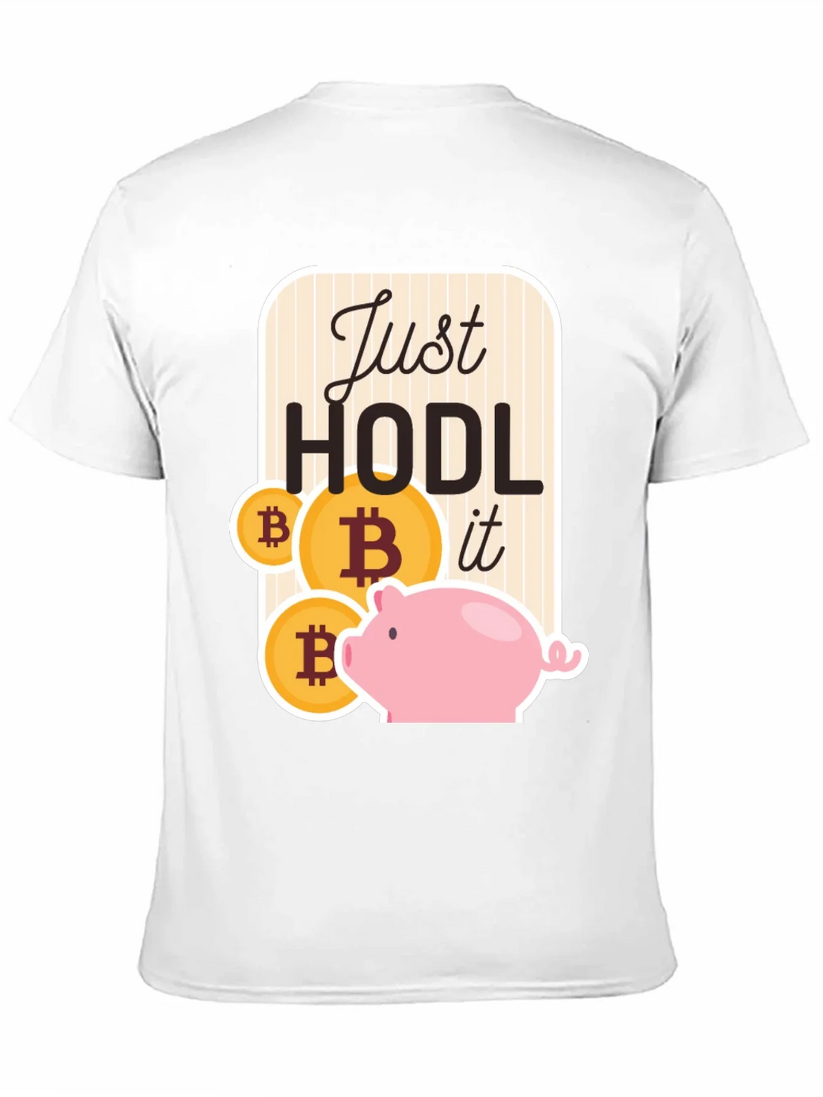 Just Hodl It Bitcoin Piggy Bank Black T-Shirt