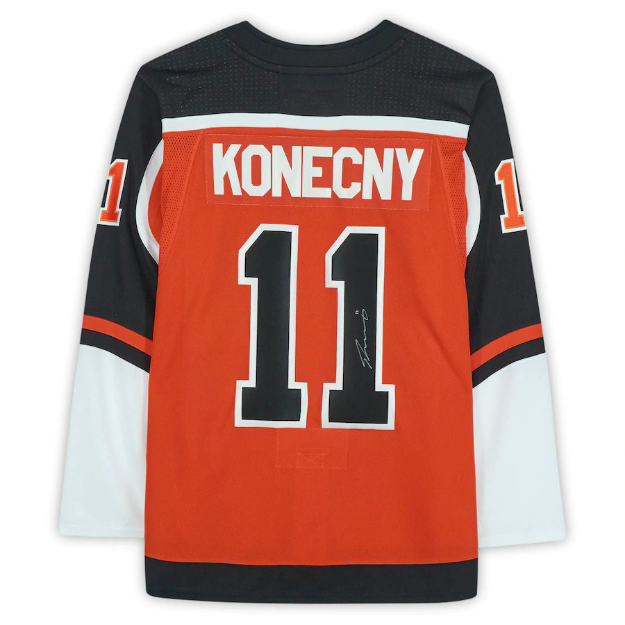 P.Flyers #11 Travis Konecny   2020-21 Reverse Retro Orange Stitched American Hockey Jerseys