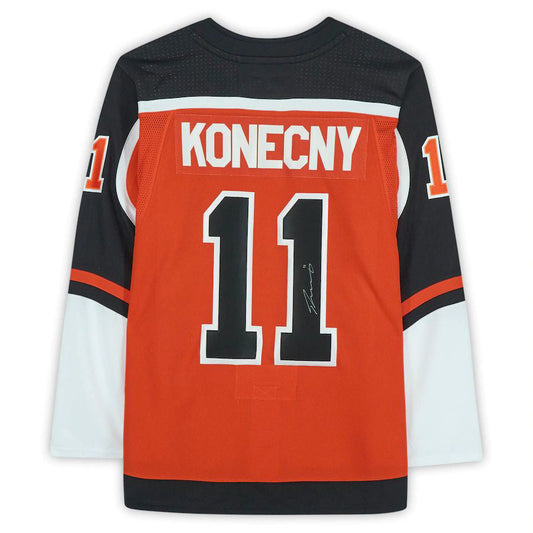 P.Flyers #11 Travis Konecny   2020-21 Reverse Retro Orange Stitched American Hockey Jerseys