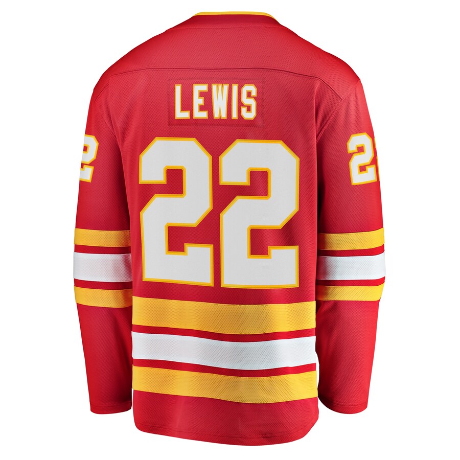 C.Flames #22 Trevor Lewis Home Breakaway Player Jersey Red Stitched American Hockey Jerseys