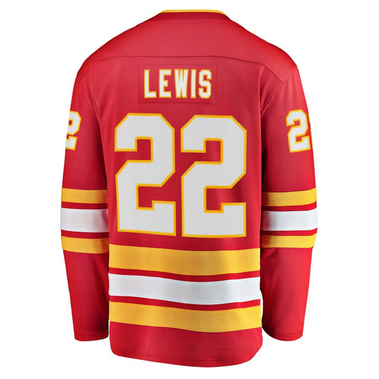 C.Flames #22 Trevor Lewis Home Breakaway Player Jersey Red Stitched American Hockey Jerseys
