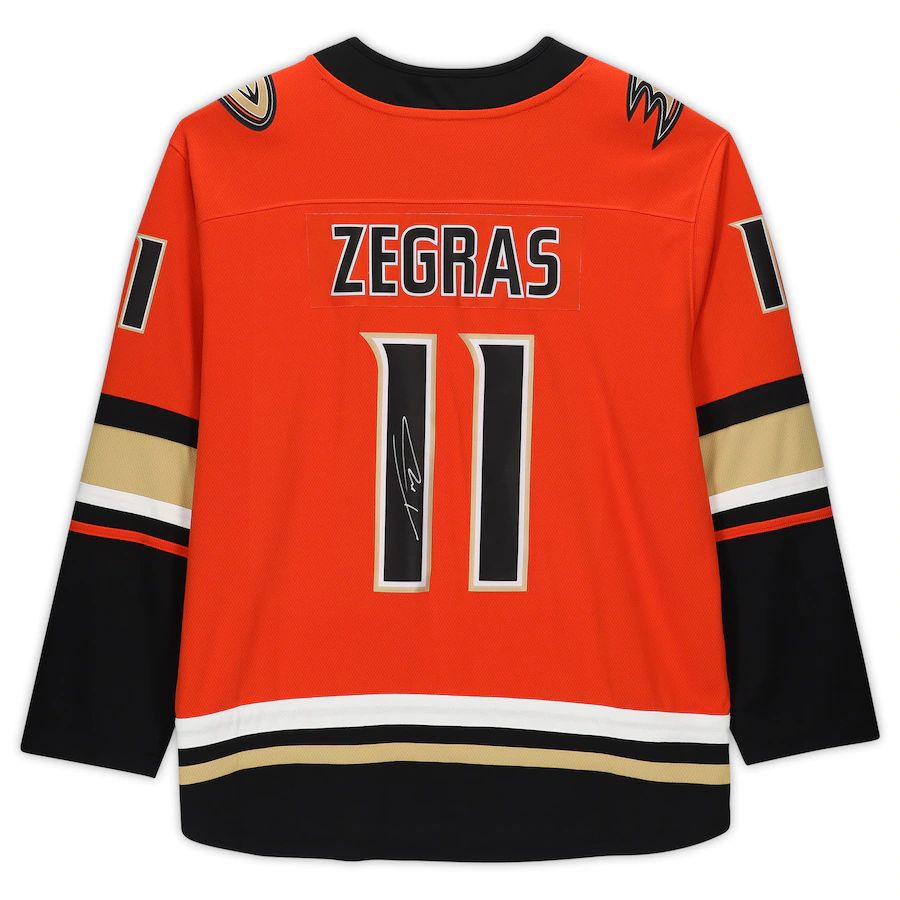 A.Ducks #11 Trevor Zegras    Jersey Orange Stitched American Hockey Jerseys