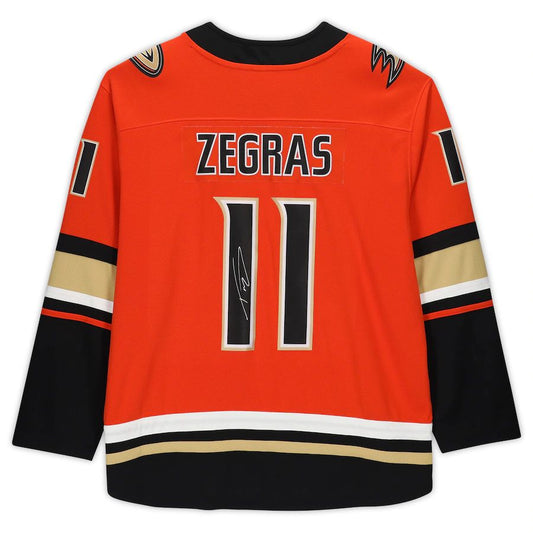 A.Ducks #11 Trevor Zegras    Jersey Orange Stitched American Hockey Jerseys