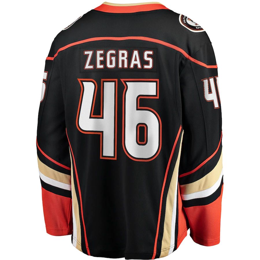 A.Ducks #46 Trevor Zegras Home Breakaway Jersey Black Stitched American Hockey Jerseys