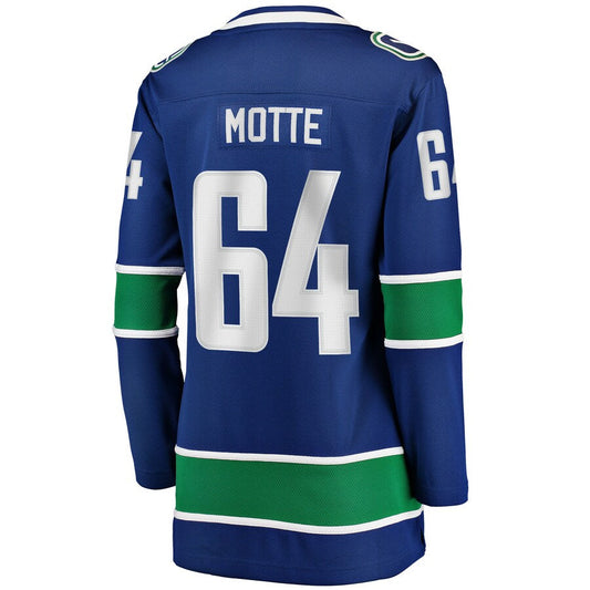 V.Canucks #64 Tyler Motte Home Breakaway Player Jersey Blue Stitched American Hockey Jerseys