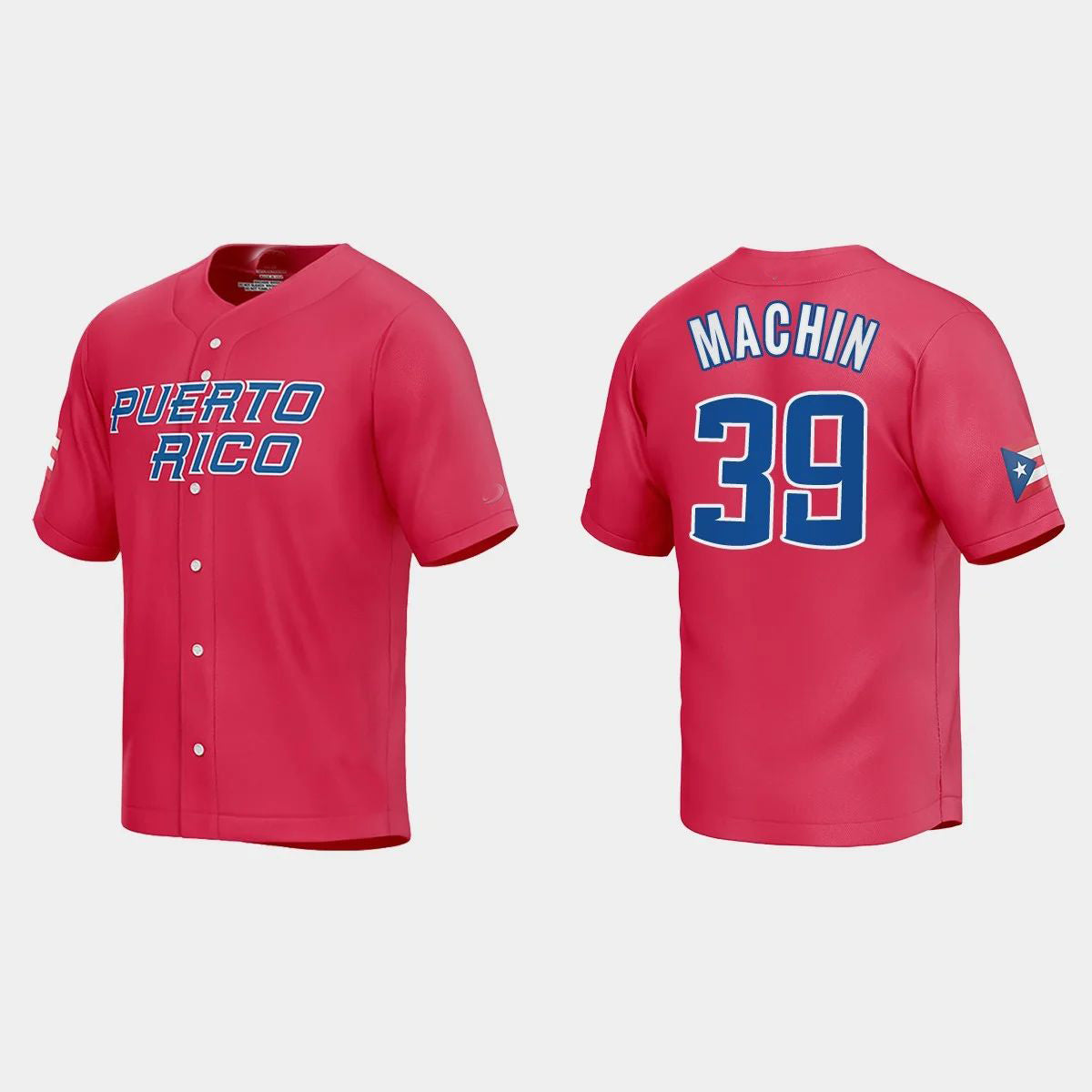 #39 VIMAEL MACHIN PUERTO RICO BASEBALL 2023 WORLD BASEBALL CLASSIC JERSEY C RED Stitches Baseball Jerseys
