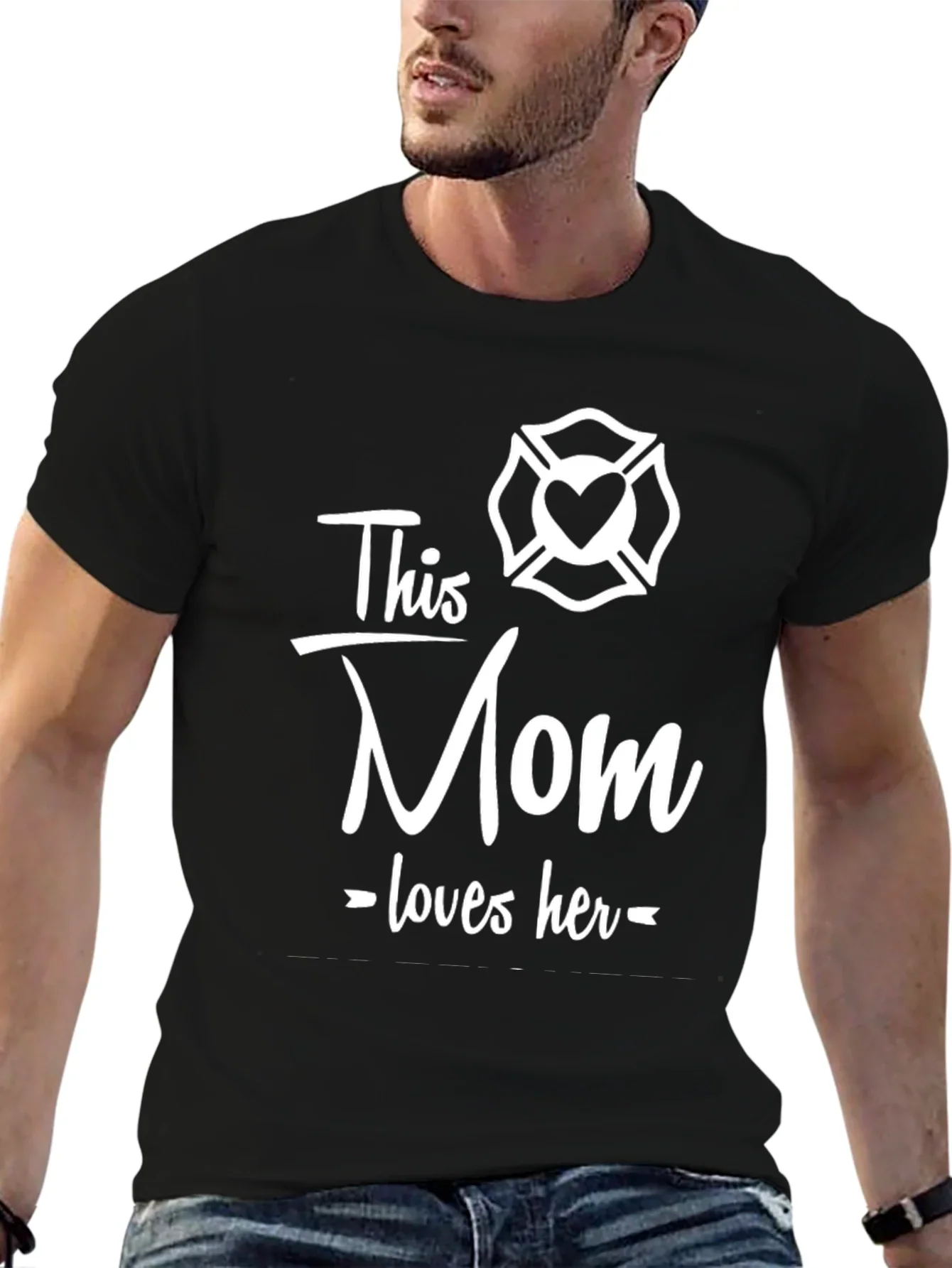 Firefighter Mom Graphic Tee - This Mom Loves Her