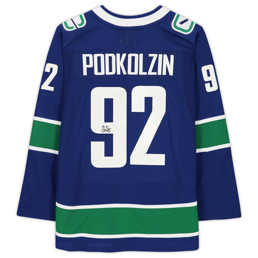V.Canucks #92 Vasily Podkolzin   Blue Stitched American Hockey Jerseys