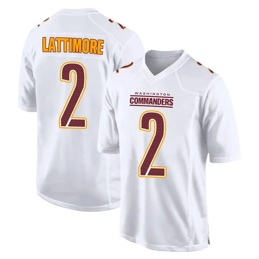 W.Commanders #2 Marshon Lattimore Player Tundra White Fashion Football Jerseys