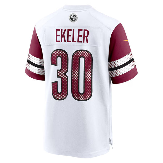 W.Commanders #30 Austin Ekeler Player White Home Game Football Jerseys