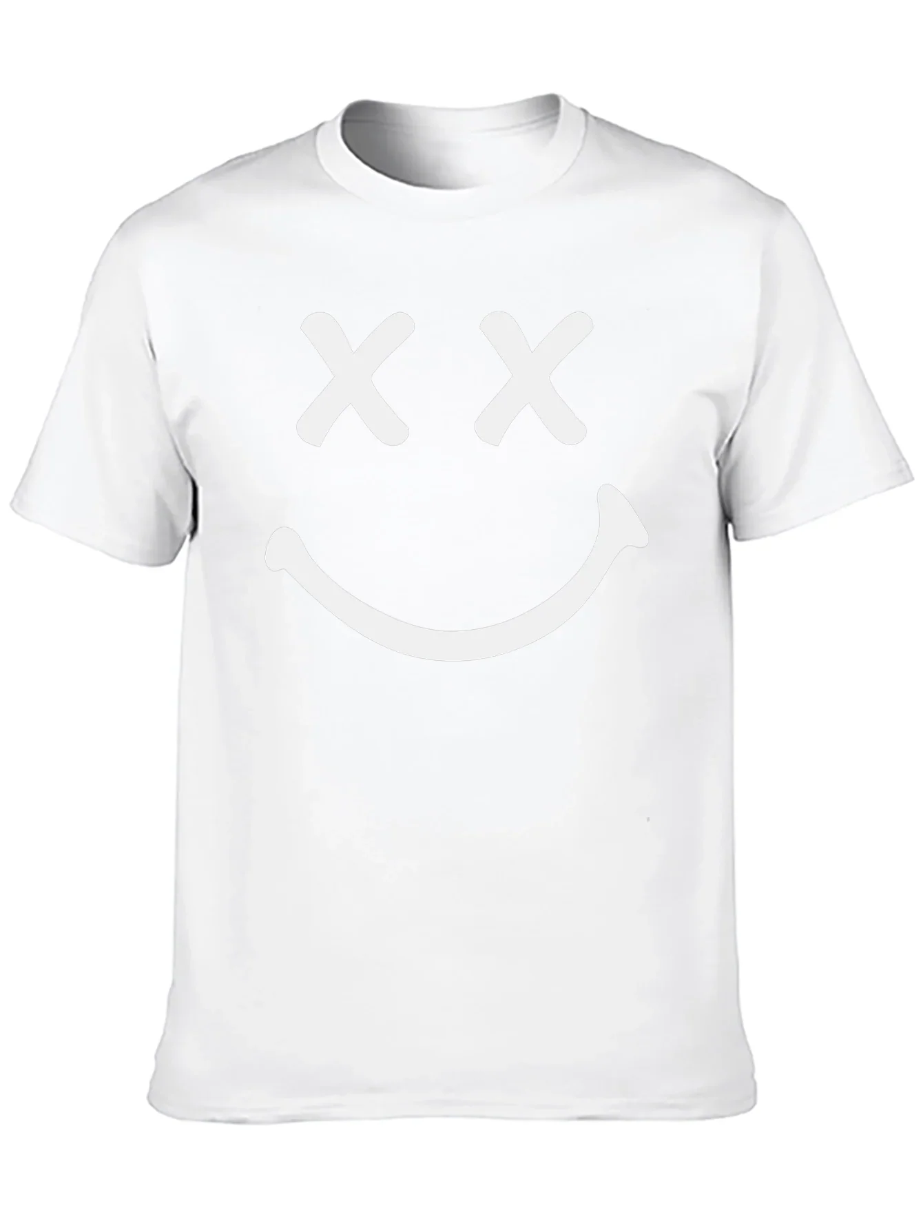 Smiley Face Graphic T-Shirt - Casual Black Tee