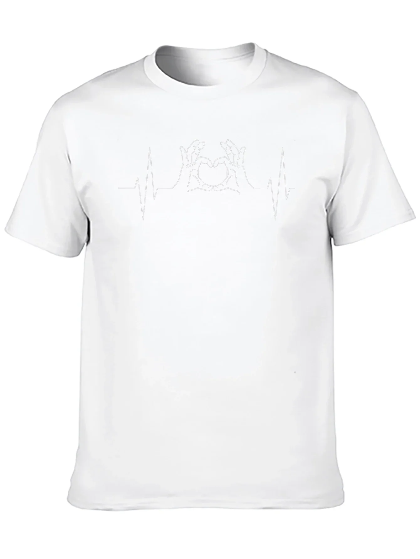 Heartbeat Hand Heart T-Shirt - Black