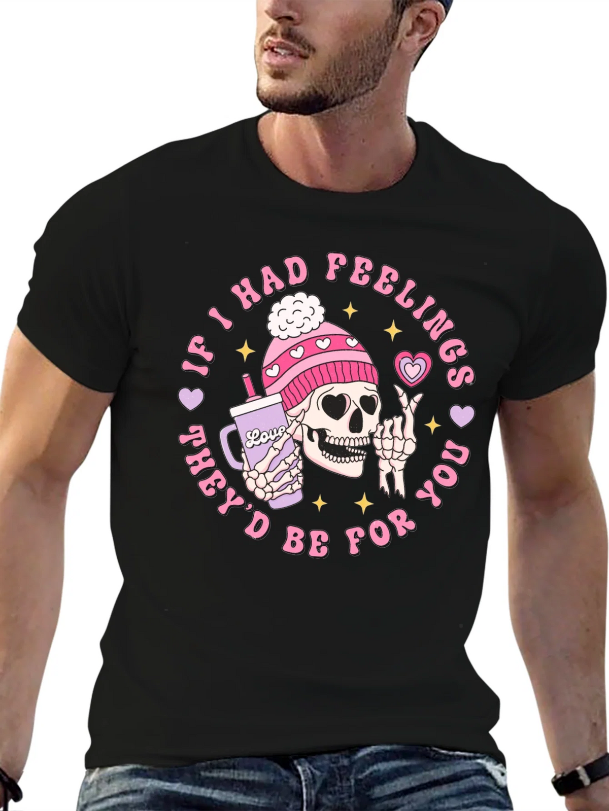 Funny Skeleton Valentines Day Graphic T-Shirt