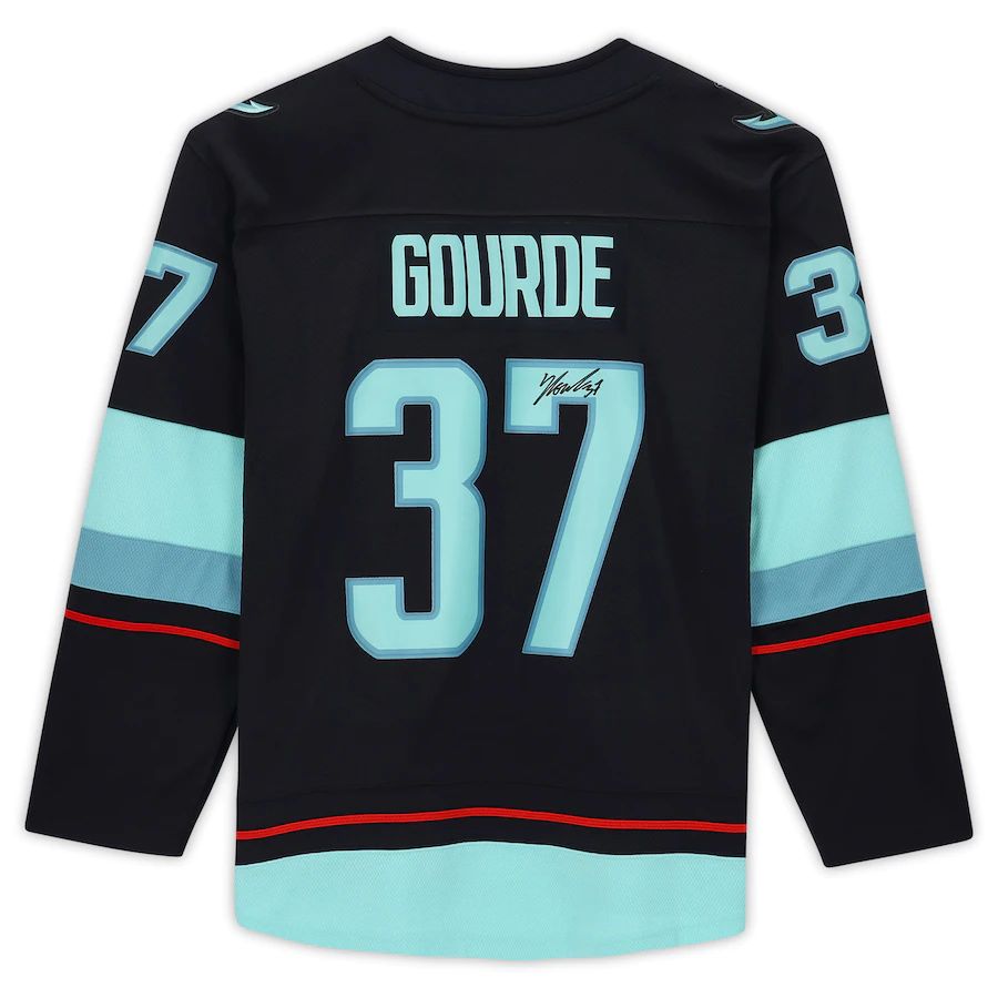 S.Kraken #37 Yanni Gourde   Breakaway Jersey with Inaugural Season Jersey Patch Stitched American Hockey Jerseys